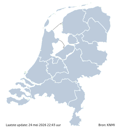 KNMI waarschuwingskaart Nederland overmorgen