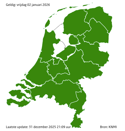 Waarschuwingen kaart Gelderland overmorgen