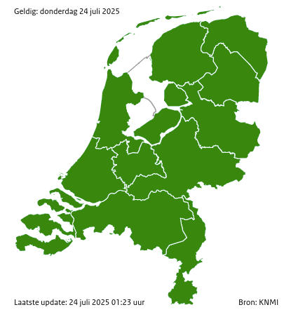 Waarschuwingen kaart Waddenzee vandaag