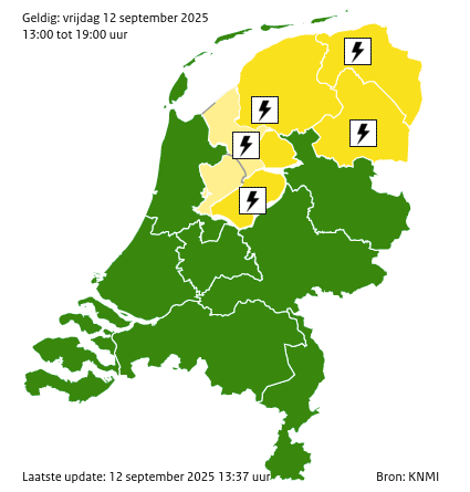 Waarschuwingen kaart Waddenzee vandaag
