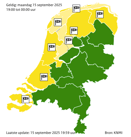 Waarschuwingen kaart Waddenzee vandaag