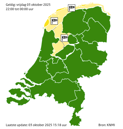 Waarschuwingen kaart Flevoland vandaag