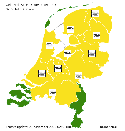 Waarschuwingen kaart Waddenzee vandaag
