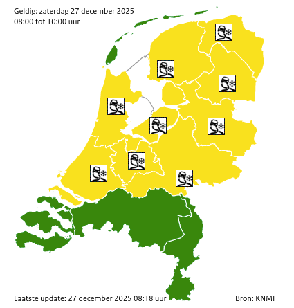 Waarschuwingen kaart Utrecht vandaag