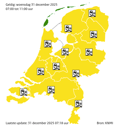 Waarschuwingen kaart Drenthe vandaag