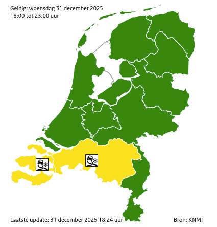 Waarschuwingen kaart Noordzee vandaag