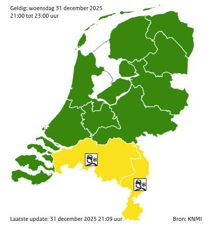 Waarschuwingen kaart Gelderland vandaag