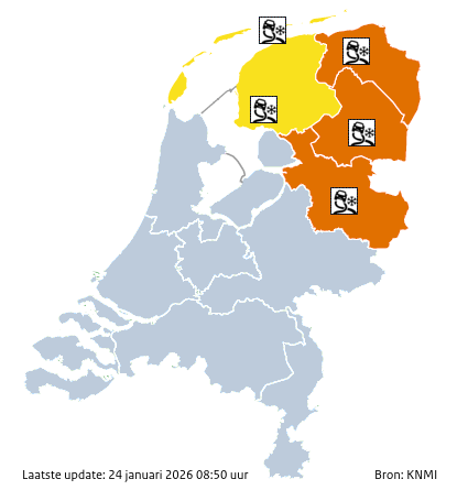 Noodweer waarschuwingen vandaag
