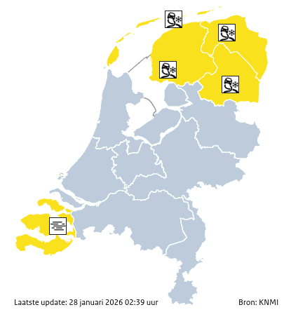 Waarschuwingen kaart Overijssel vandaag