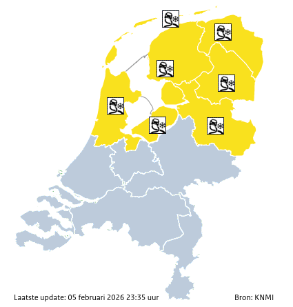 Waarschuwingen kaart Utrecht vandaag