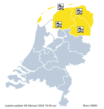 Waarschuwingen kaart Zeeland vandaag