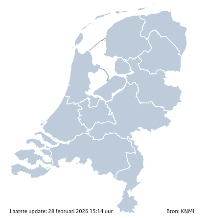 Waarschuwingen kaart Friesland vandaag