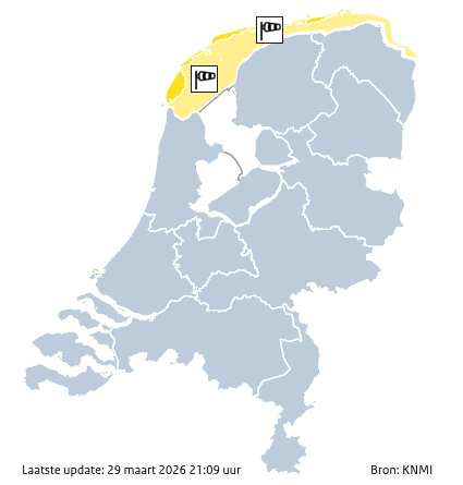 Waarschuwingen kaart Friesland vandaag