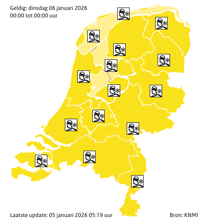 Noodweer waarschuwingen morgen