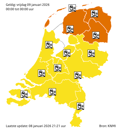 Waarschuwingen kaart Drenthe morgen