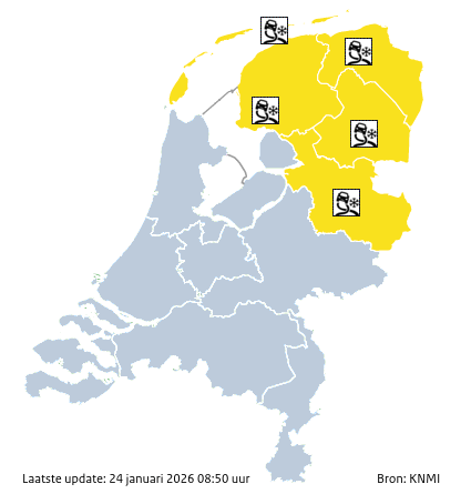 Noodweer waarschuwingen morgen