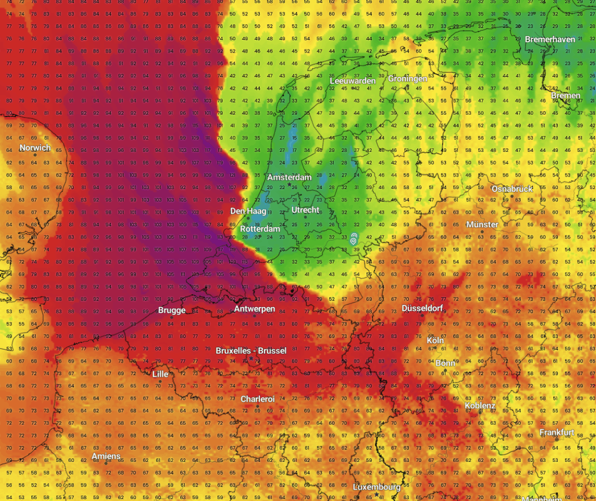 Volg storm Benjamin in ons live dashboard